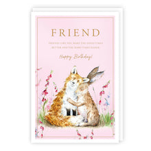 Load image into Gallery viewer, Friend Fox and Hare Birthday Card
