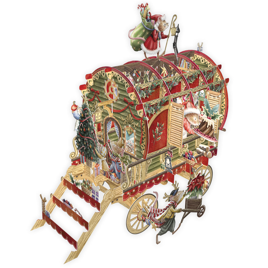 3D Stand Up & Stand Out Christmas Caravan Christmas Card