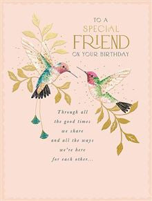 Hummingbirds Special Friend Birthday Card