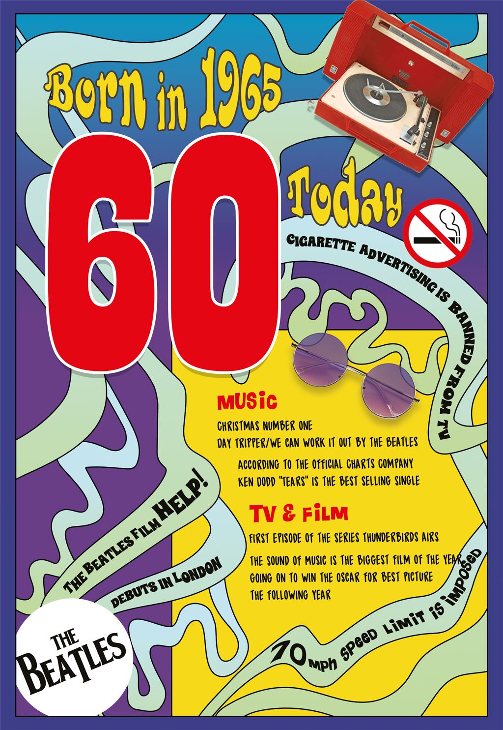 Born In 1965 - 60th Birthday Card