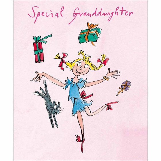Special Granddaughter Christmas Card  By Quentin Blake