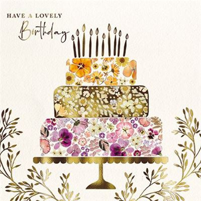 Floral Tiered Cake Birthday Card