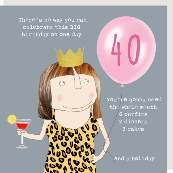 Big Birthday. 40th Birthday Card By RosieMadeAThing