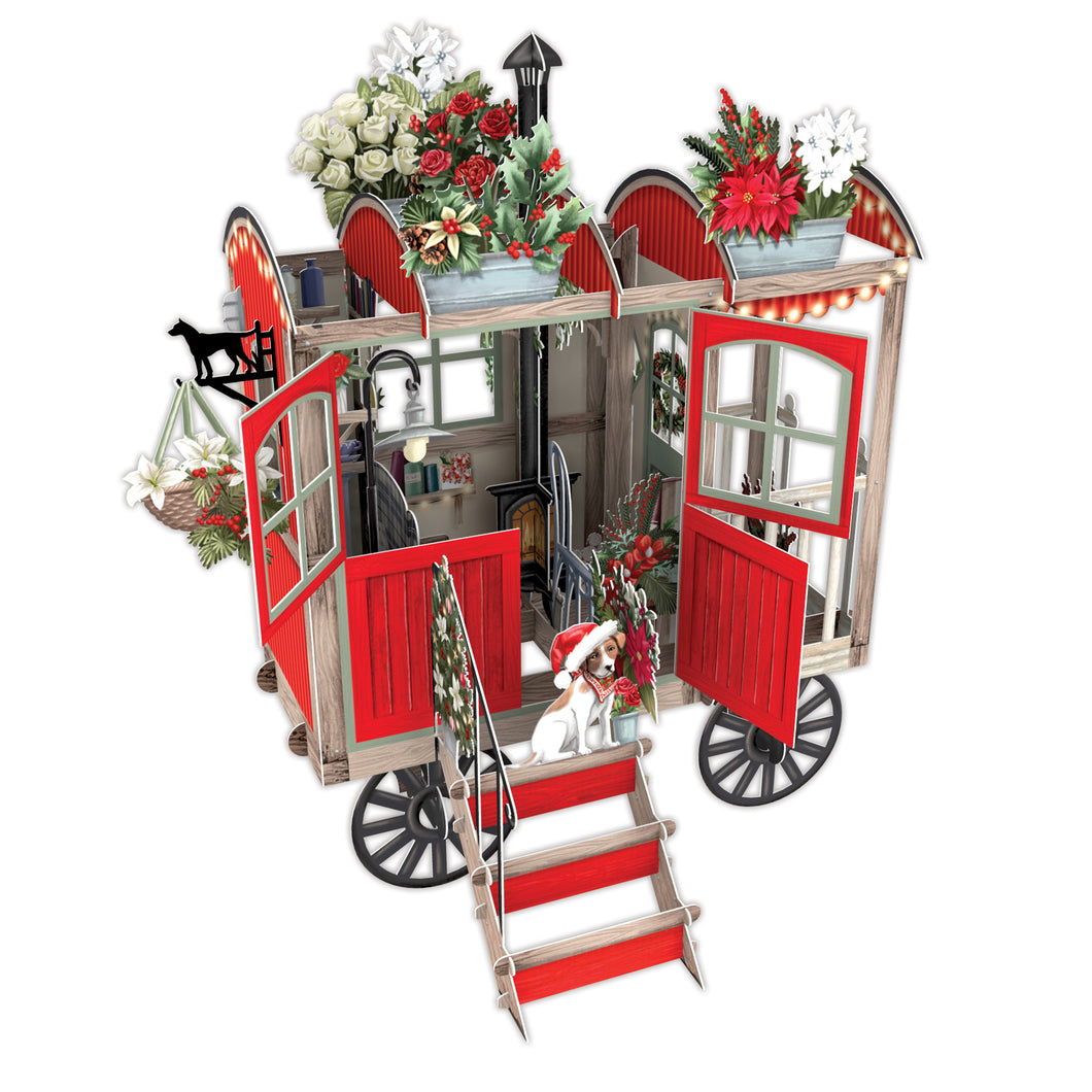 3D Stand Up & Stand Out Christmas Shepherds Hut Christmas Card