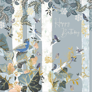 National Trust Woodland Birds  Birthday Card