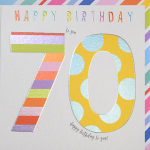 70th Birthday Card