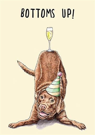 Bottoms Up Chocolate Labrador Card