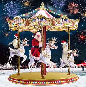 Carousel Christmas Lenticular 3D Card
