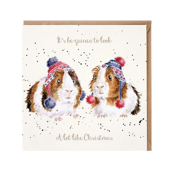 ‘It’s Be-Guinea to Look a Lot Like Christmas’  Guinea Pig Christmas Card by Wrendale Designs