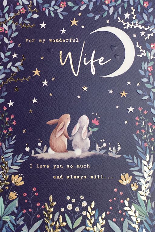 Bunnies Wife Birthday Card