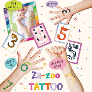 Parrot 4th Birthday Card With Number 4 Temporary Tattoo