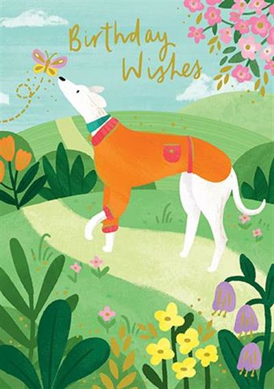 Greyhound Birthday Card
