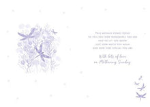 Load image into Gallery viewer, Blue &amp; Gold Dragonflies Mothering Sunday Card
