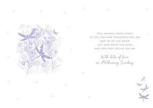 Blue & Gold Dragonflies Mothering Sunday Card