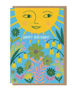 Sun &  Flowers Birthday Card