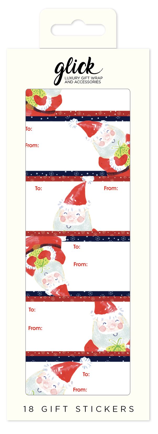18 Santa Christmas Gift Stickers