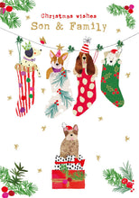 Load image into Gallery viewer, Son &amp; Family Dog Christmas Card
