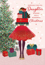 Load image into Gallery viewer, Daughter Girl with Presents Christmas Card
