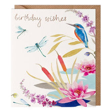 Load image into Gallery viewer, Kingfisher and Dragonflies Birthday Card

