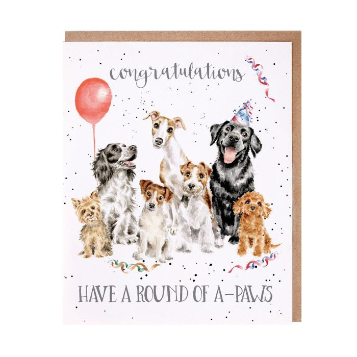 Dog Party Congratulations Card by Wrendale Designs