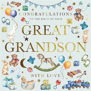 Baby Icons New Great Grandson Card