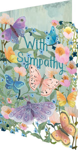 Butterfly & Flowers Sympathy Laser Cut Card