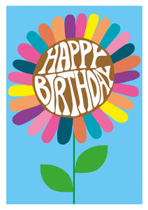 Coloured Sunflower Birthday Card