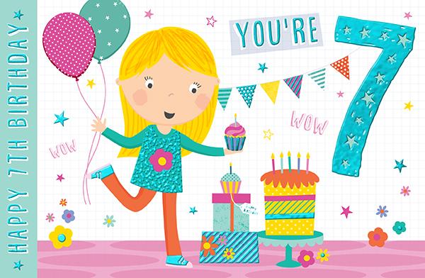Landscape 7th Birthday Card