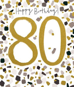 Happy 80th Birthday Confetti Card