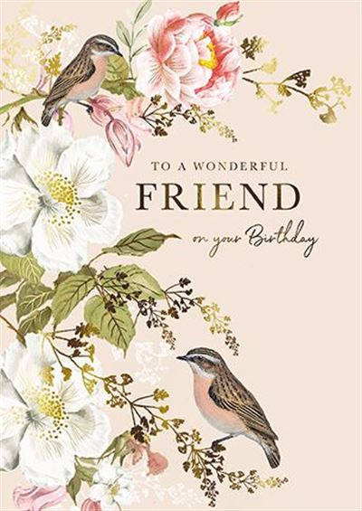 Garden Birds Friend Birthday Card