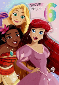 Disney Princess 6th Birthday Card