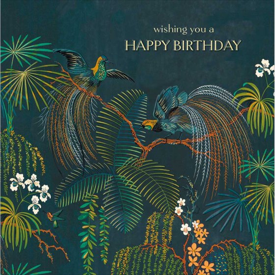 Tropical Birds Birthday Card