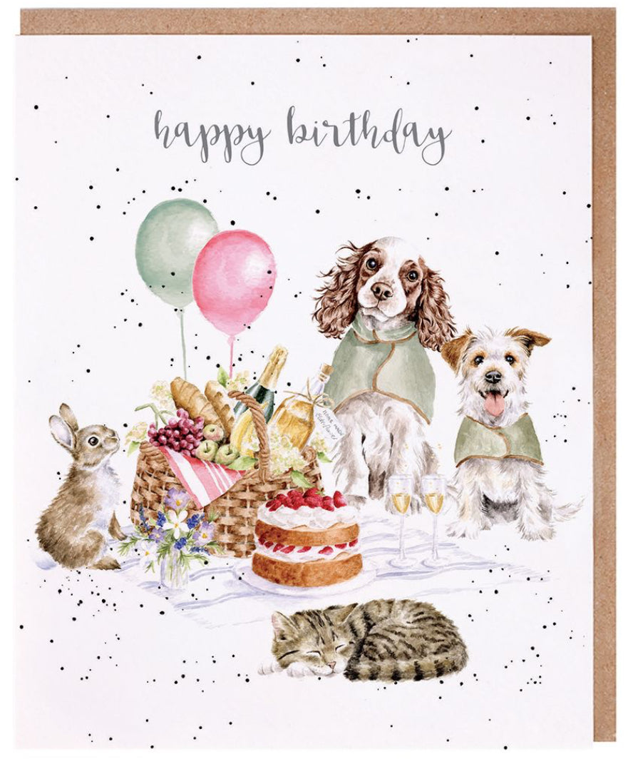Pets Picnic Birthday Card by Wrendale Design