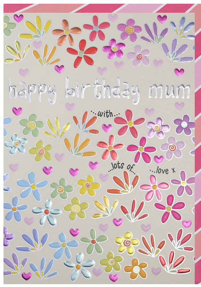 Happy Birthday Mum Flowers Card