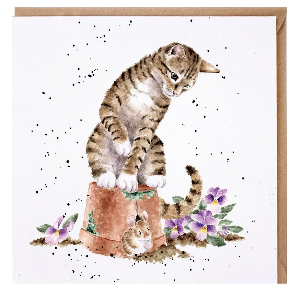 Cat Mouse Blank Card by Wrendale Designs