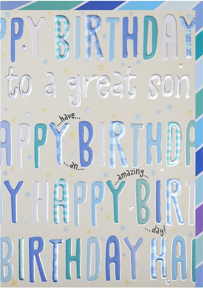 Happy Birthday To A Great Son Card