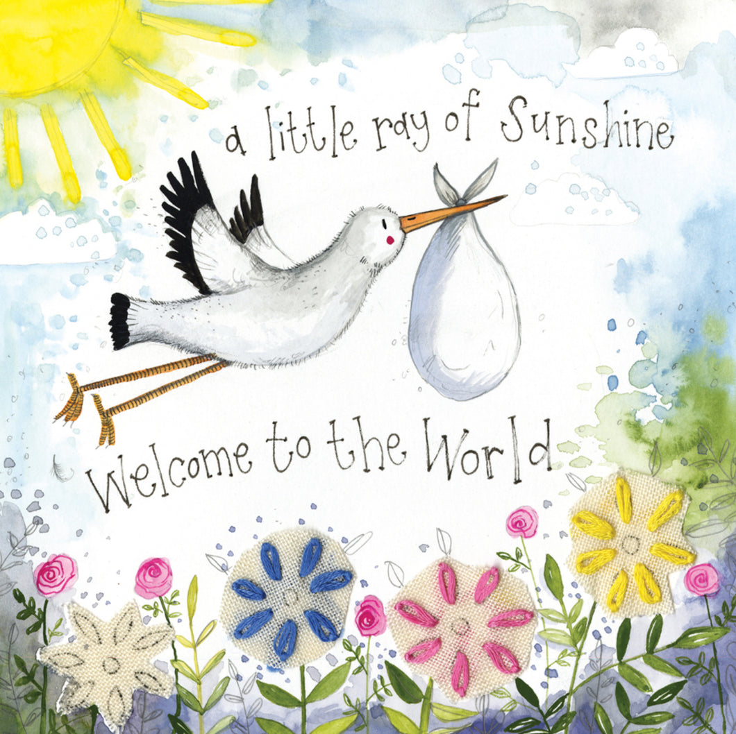Little Ray Of Sunshine New Baby Card by Alex Clark