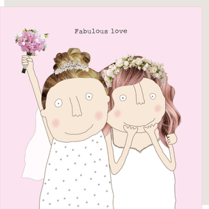 ‘Fabulous Love’ Bride & Bride Wedding Card By RosieMadeAThing