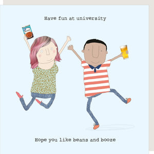 ‘Beans & Booze’ University Card By RosieMadeAThing