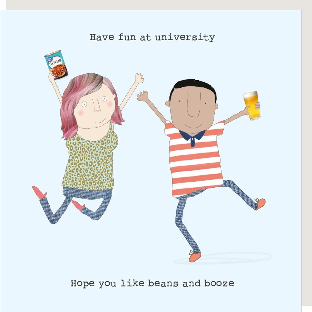 ‘Beans & Booze’ University Card By RosieMadeAThing