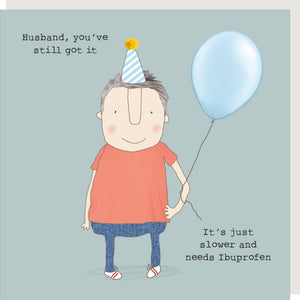 Ibuprofen Husband Birthday Card By RosieMadeAThing