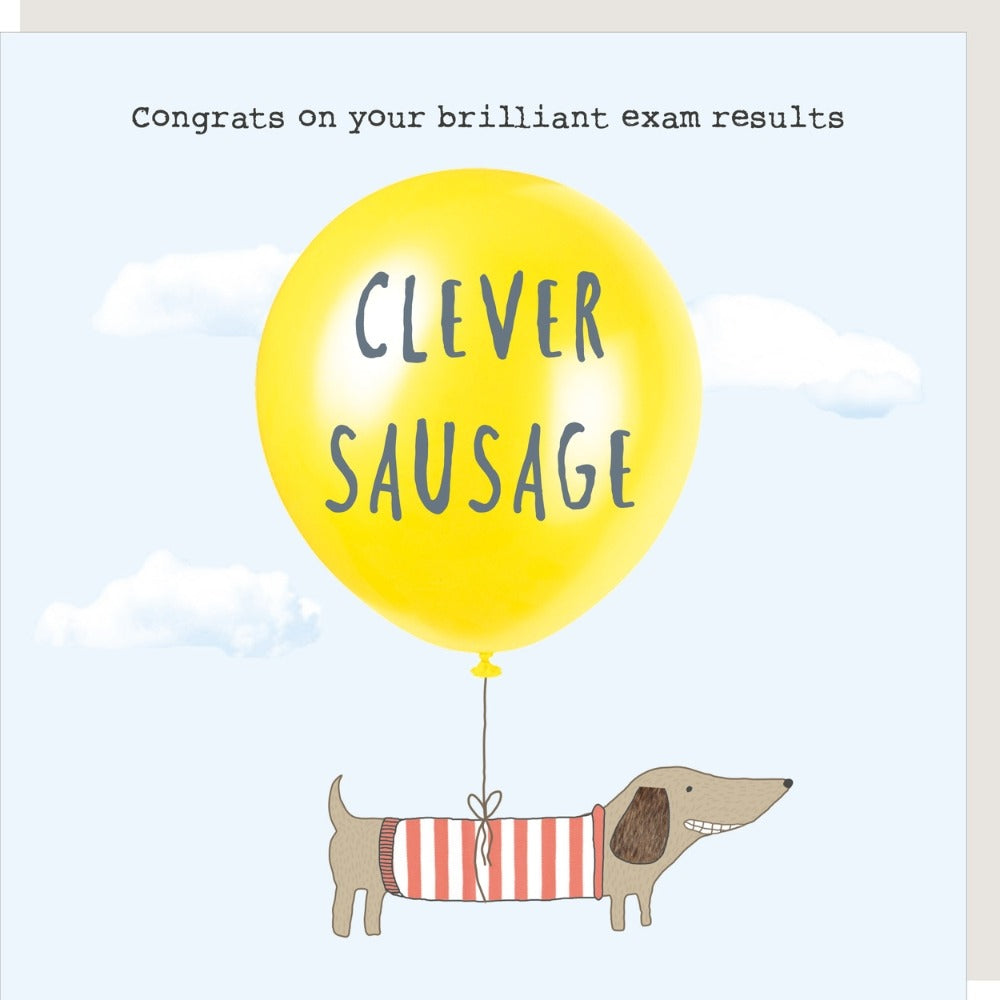 Clever Sausage Exam Congratulations Card By RosieMadeAThing