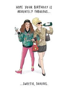 Ab Fab Blank Birthday Card