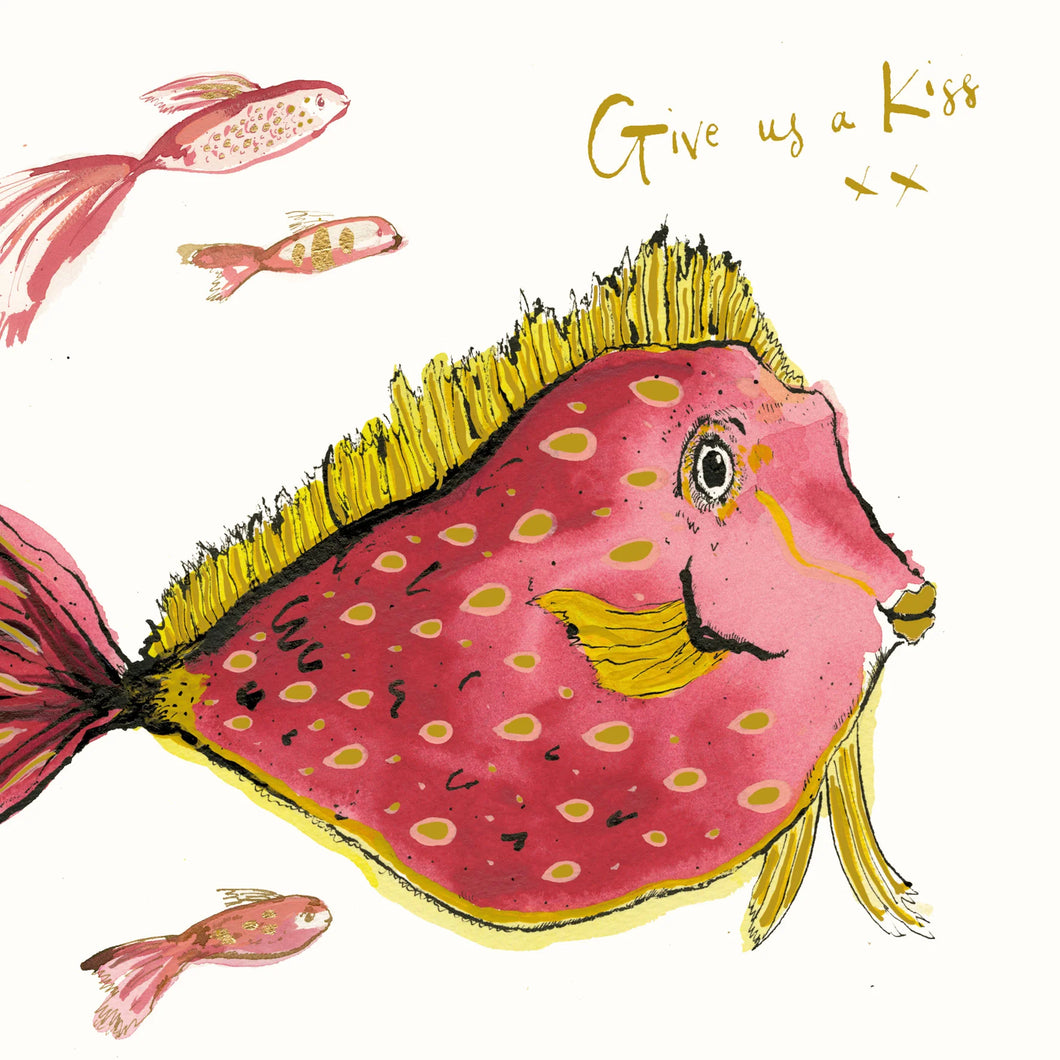 Give Us A Kiss Fish Blank Card