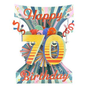 70th Birthday 3D Swing Card