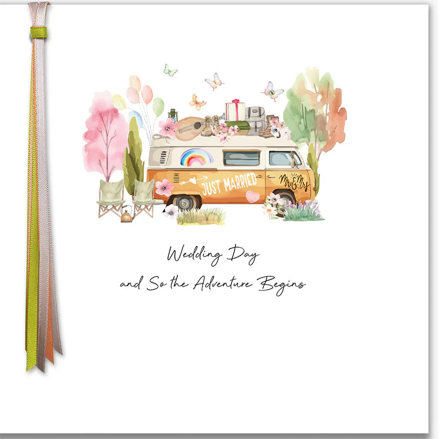 Adventure Begins Wedding Day Card