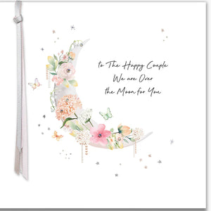 Happy Couple We Are Over The Moon For You Blank Card