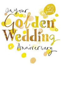 Golden 50th Wedding Anniversary Card