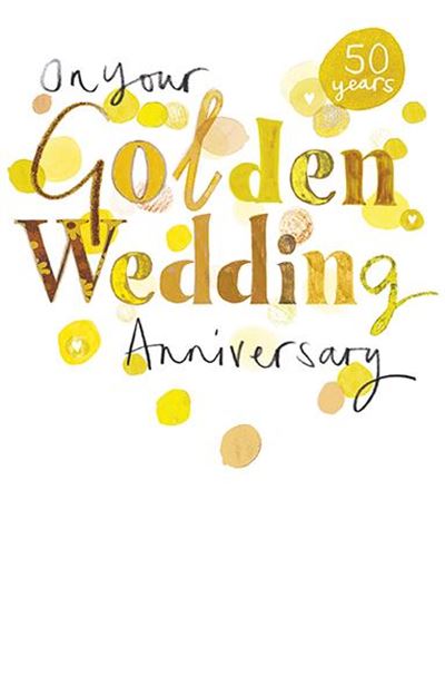 Golden 50th Wedding Anniversary Card
