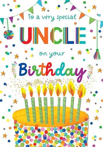 Multi-Coloured Uncle Birthday Card
